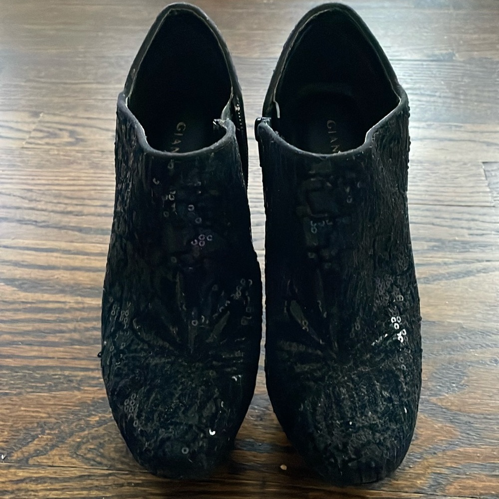 Never worn black glitter ankle bootie